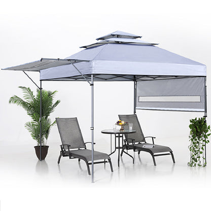 3-Tier Instant 10x17 Canopy with Adjustable Dual Half Awnings