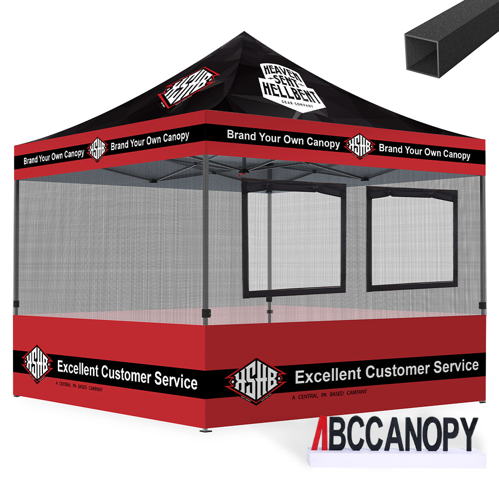 Custom Canopy Food Booth with Serving Windows &amp; Mesh