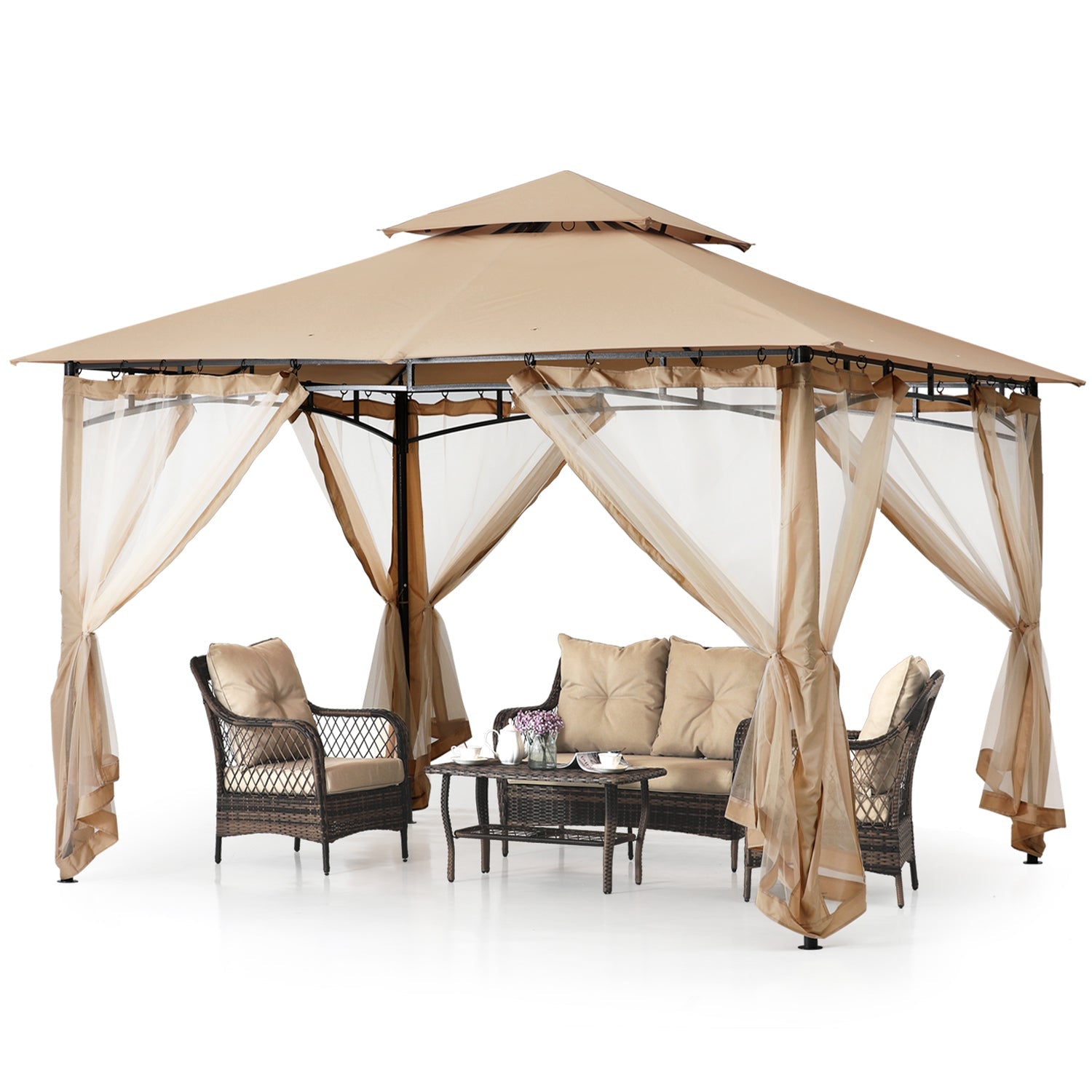 9x9/11x11/10x12 Patio Gazebo(Mesh Wall)