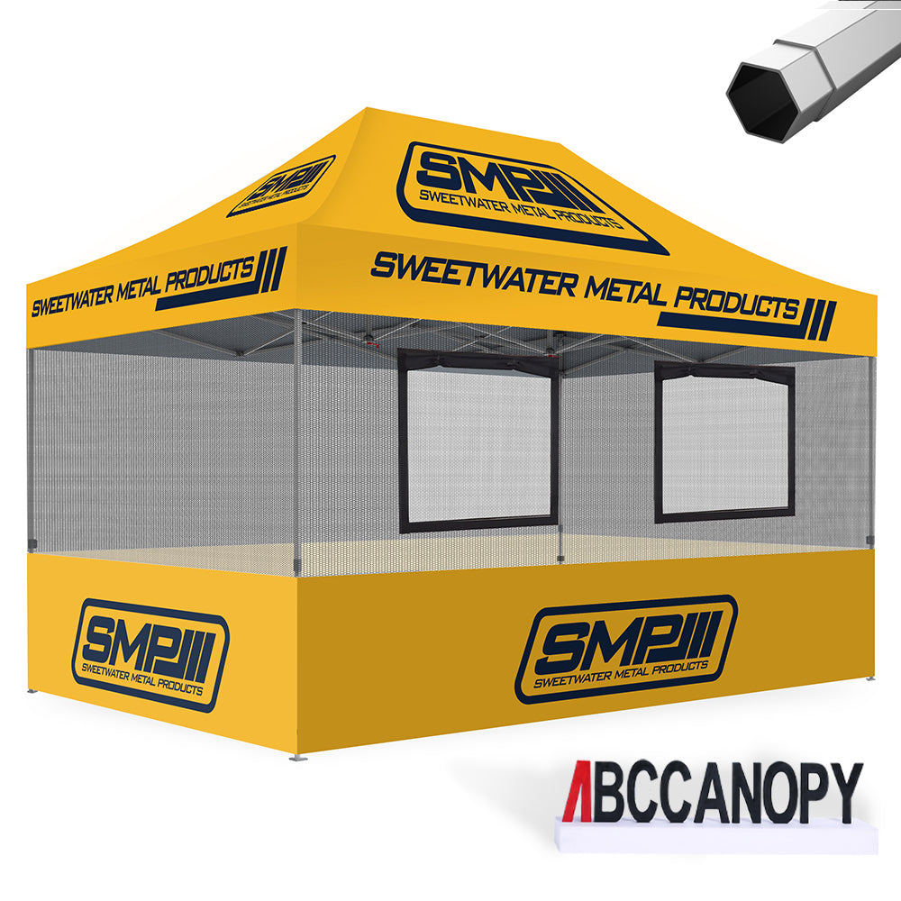 Custom Canopy Food Booth with Serving Windows &amp; Mesh