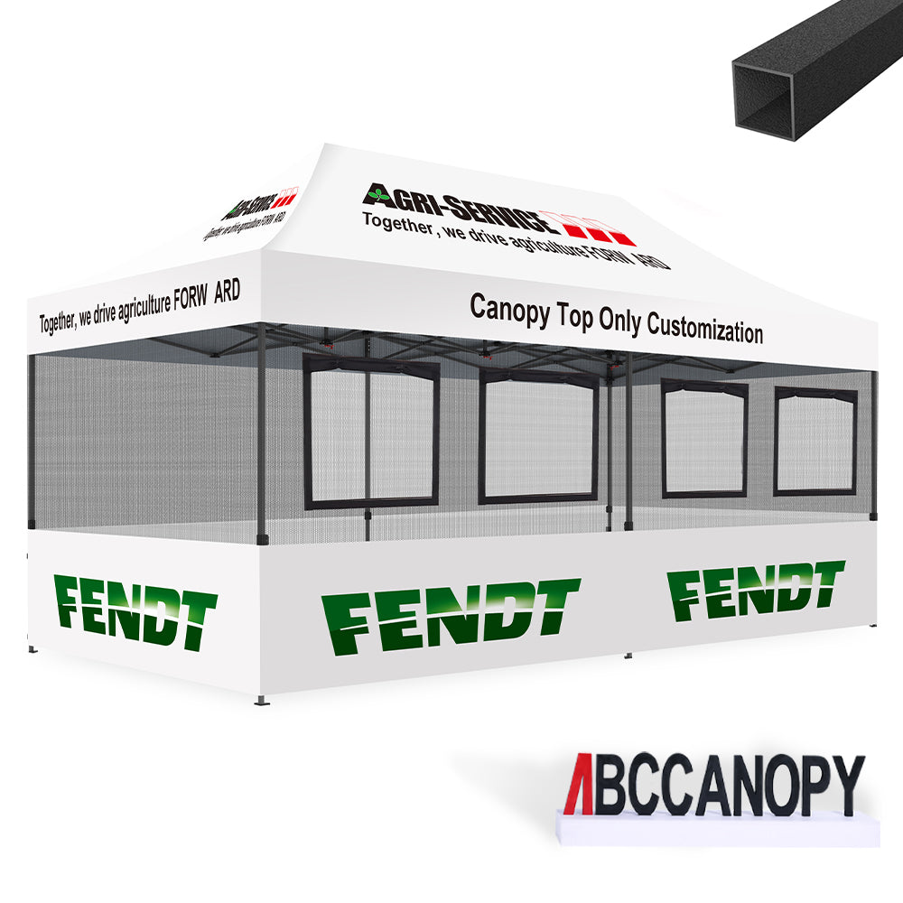 Custom Canopy Food Booth with Serving Windows &amp; Mesh