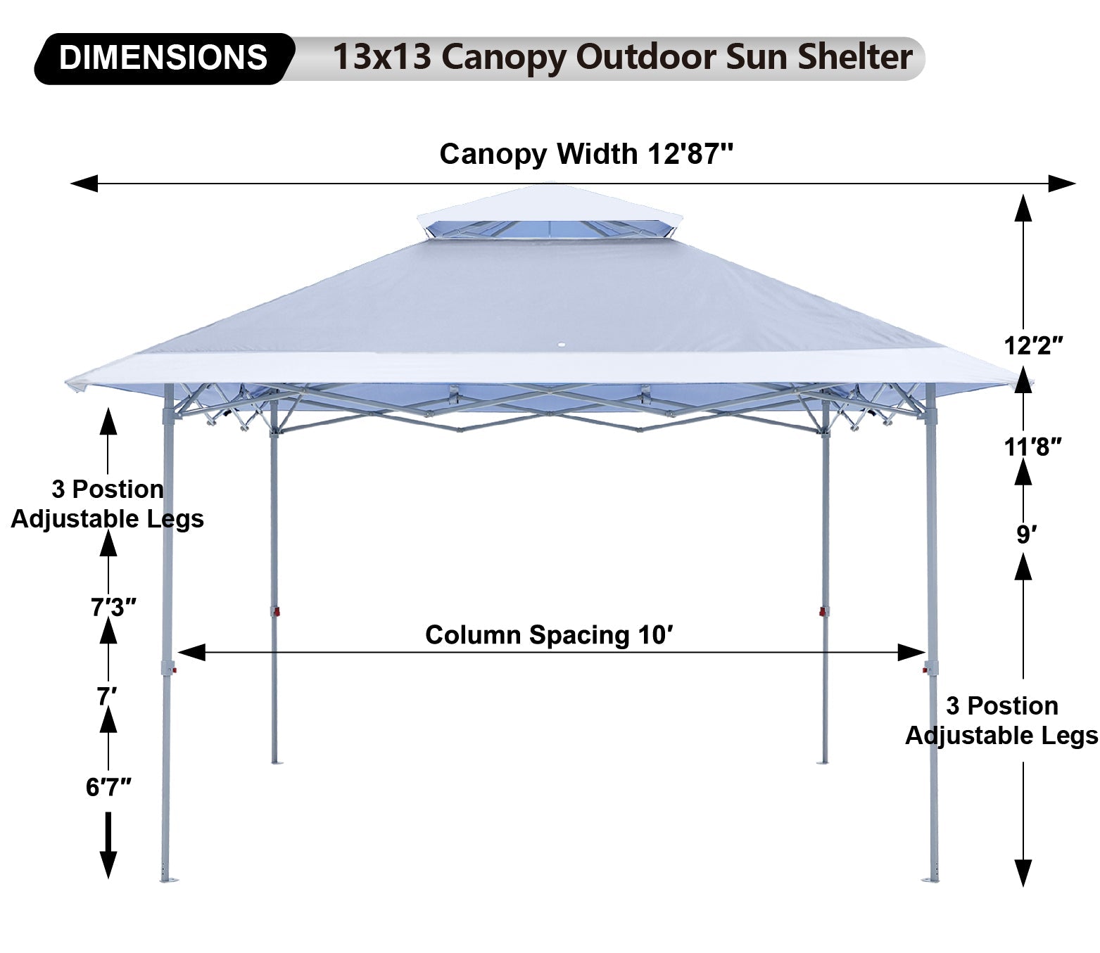 13x13 Canopy Tent Outdoor Sun Shade