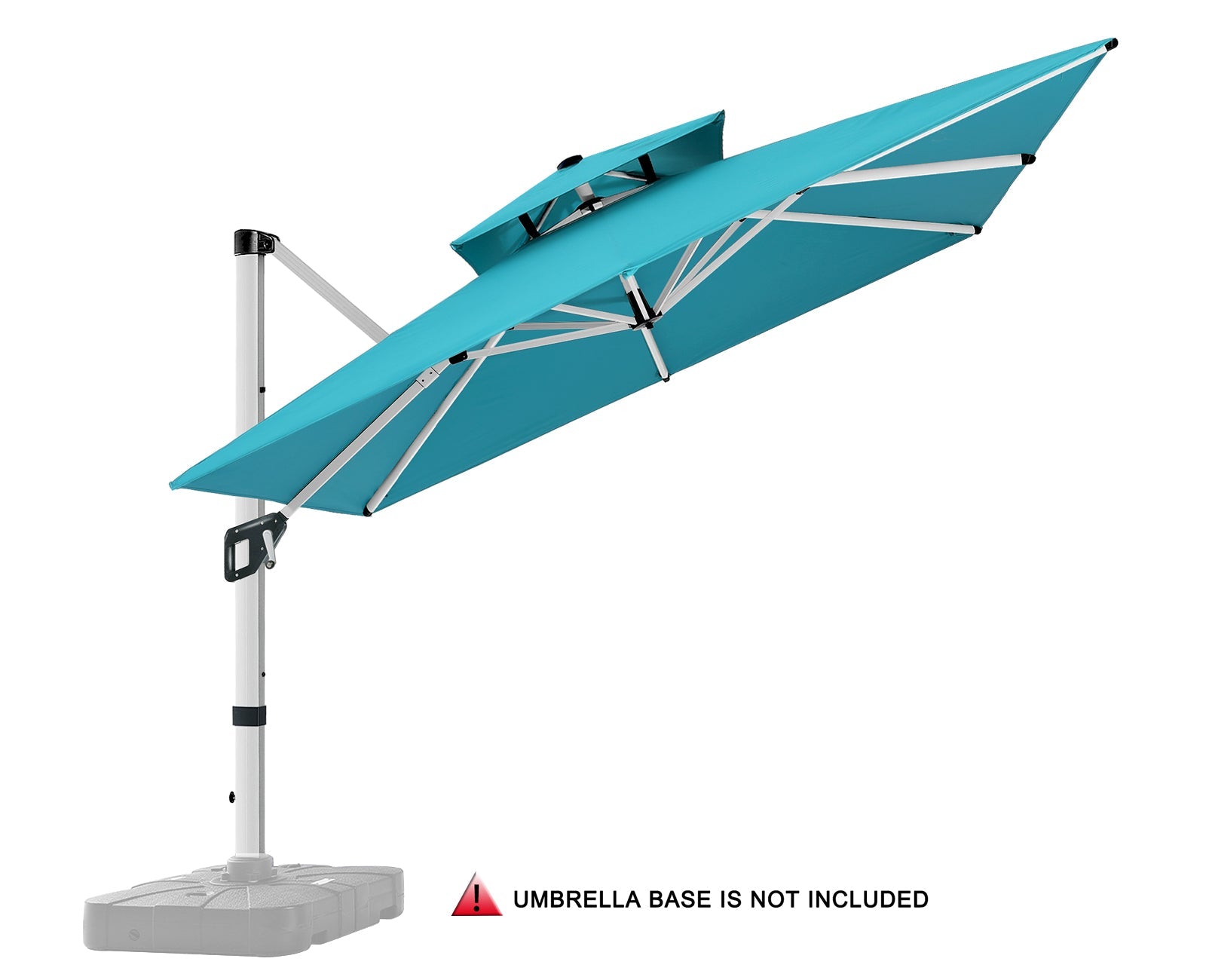 Cantilever Patio Umbrella Double Top with 360° Rotation