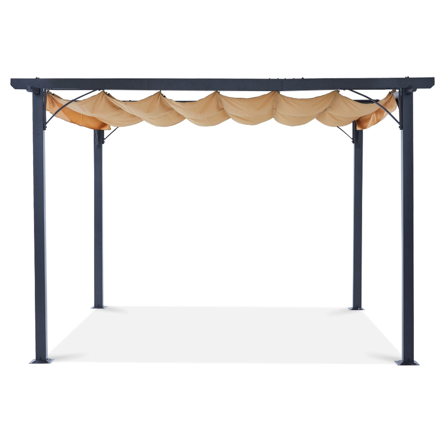 Steel Retractable Weather-Resistant Rip-Lock Pergola Gazebo Canopy