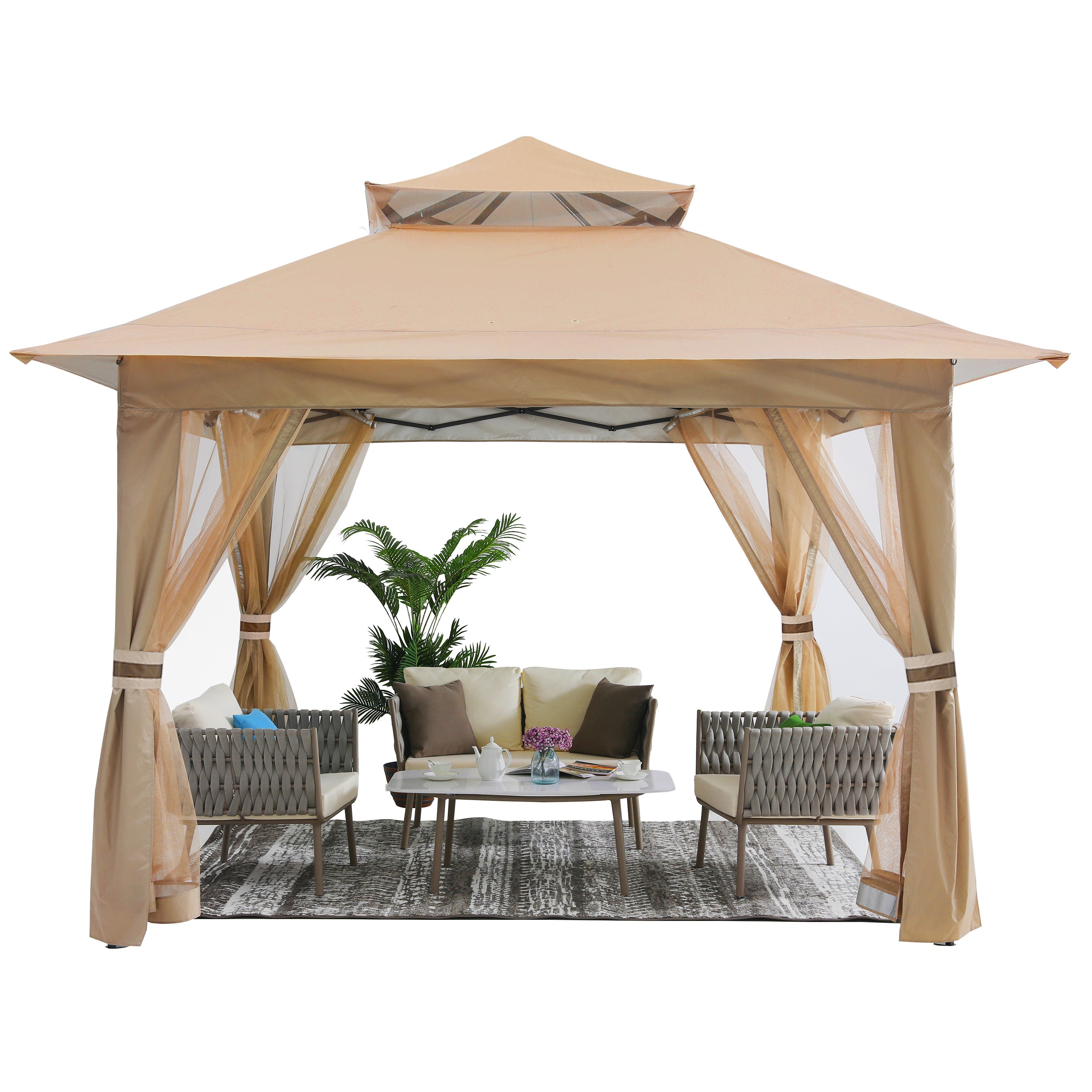 13x13 Patio Gazebo with Mosquito Netting