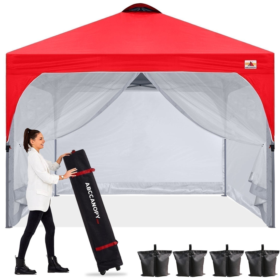 Compact 10x10 Pop-up Beach Canopy(Mesh Wall)