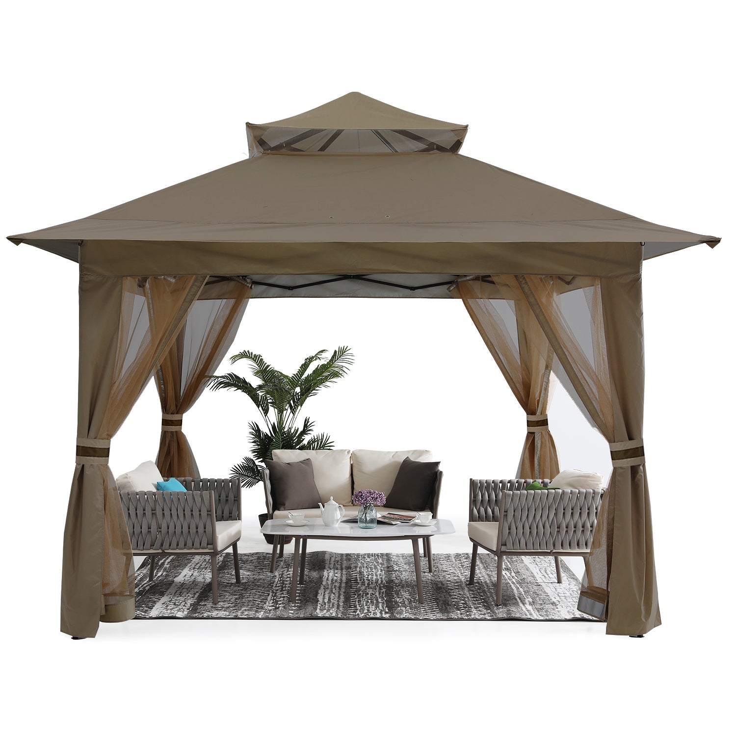 13x13 Patio Gazebo with Mosquito Netting