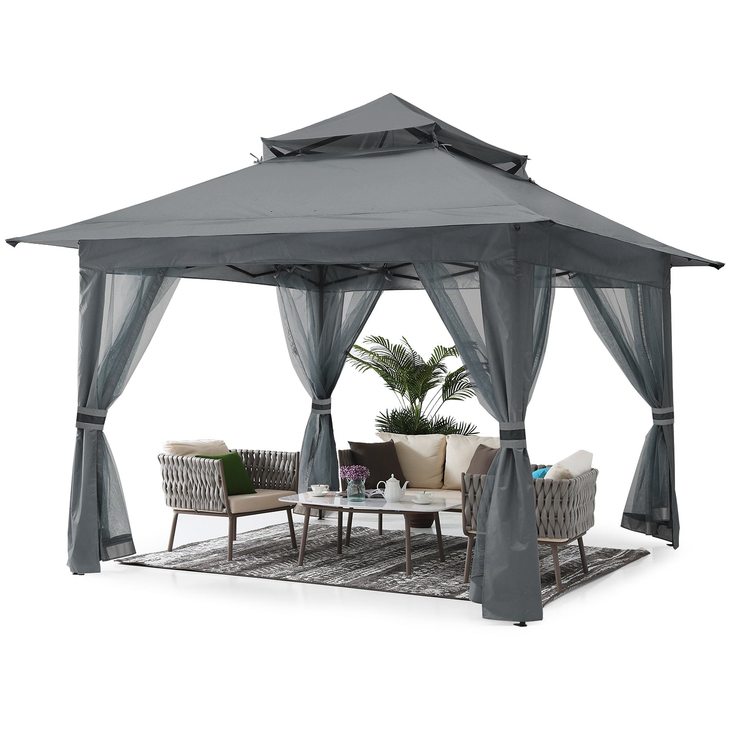 13x13 Patio Gazebo with Mosquito Netting