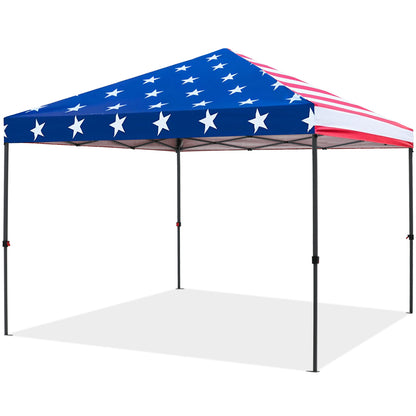 10x10FT Outdoor Easy Pop up Canopy Tent With Graphic Print