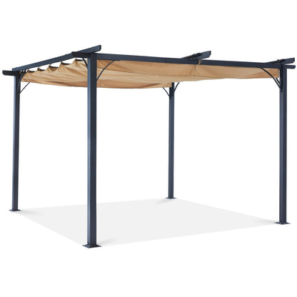 Steel Retractable Weather-Resistant Rip-Lock Pergola Gazebo Canopy