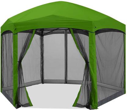 6 Sided Instant Screened Gazebo Outdoor Screen House Room