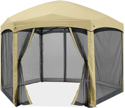 6 Sided Instant Screened Gazebo Outdoor Screen House Room