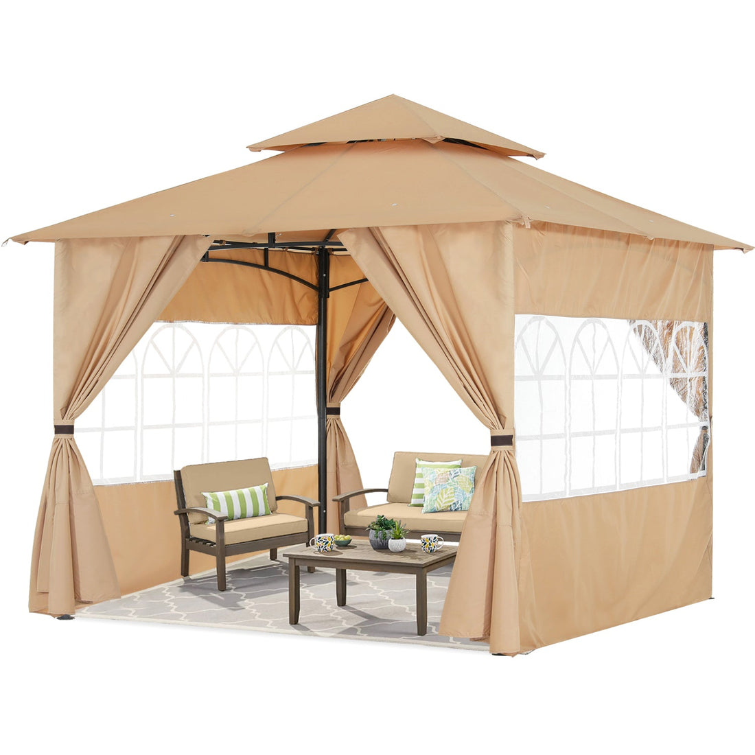 Outdoor Gazebo with Sidewalls and Church Window