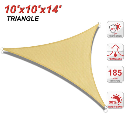 UV Block Sun Shade Sail for Patio, Deck, Backyard（Triangle）