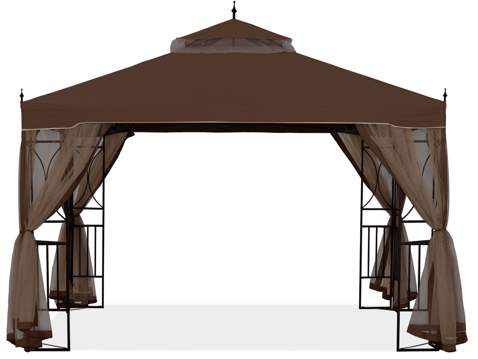 10X10/10X12 Gazebo Canopy with Netting and Corner Frame Screen Wall