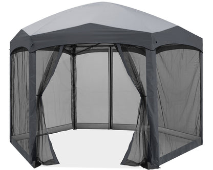 6 Sided Instant Screened Gazebo Outdoor Screen House Room