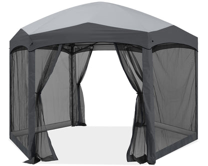 6 Sided Instant Screened Gazebo Outdoor Screen House Room