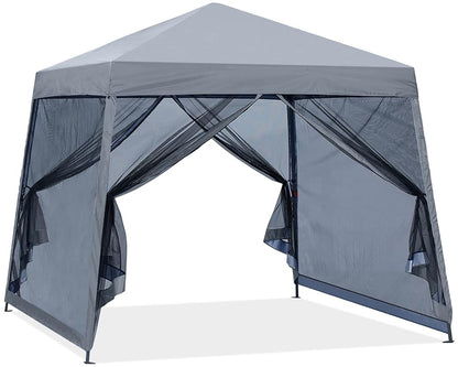 Outdoor Slant 10x10/12x12 Canopy Tent (Mesh Wall)