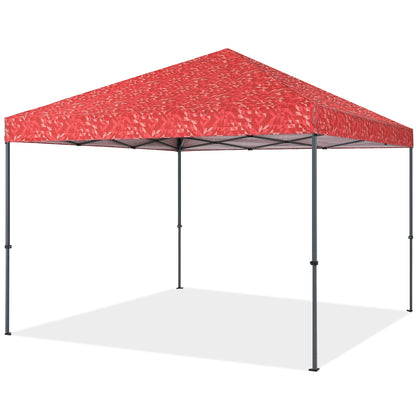 10x10FT Outdoor Easy Pop up Canopy Tent With Graphic Print