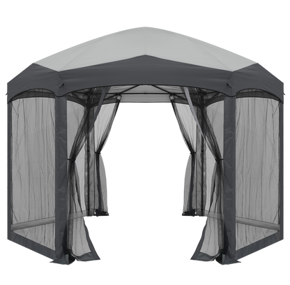 6 Sided Instant Screened Gazebo Outdoor Screen House Room