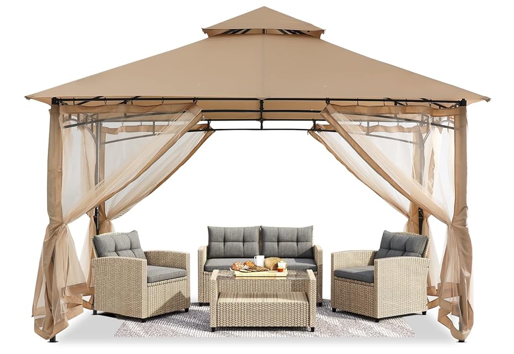 9x9/11x11/10x12 Patio Gazebo(Mesh Wall)