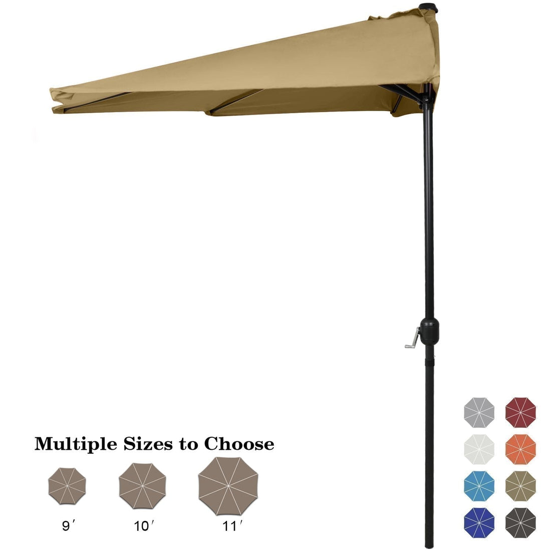 Patio Umbrella Half Round Outdoor Umbrella